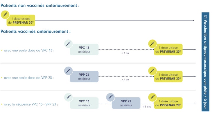 Schéma vaccinal antipneumococcique patient non vacciné antérieurement